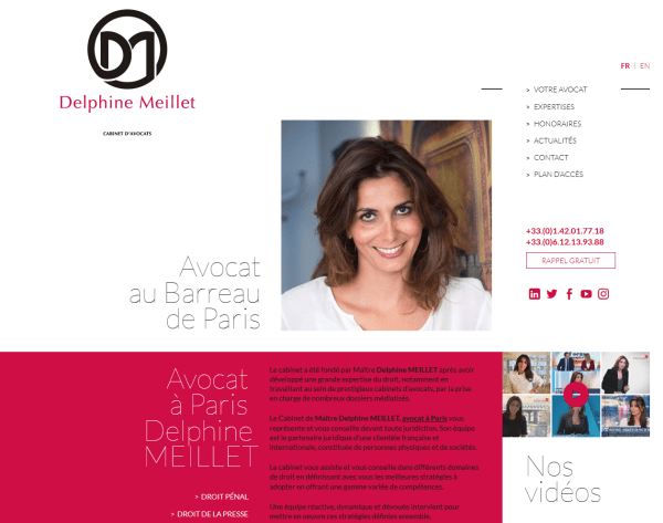 Site internet de Delphine Meillet, avocate au Barreau de Paris